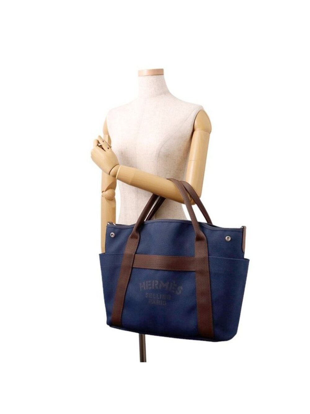 ★SOLD★ Hermes Sac de Pansage Groom Navy B 2-Way Pouch - Picture 4 of 10